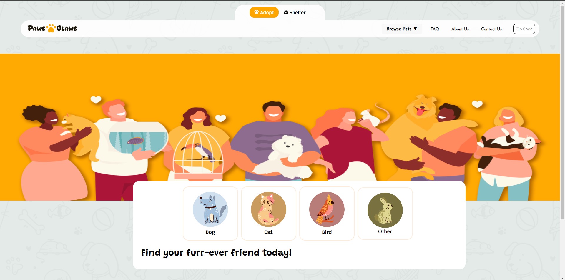 Paws and Claws Homepage